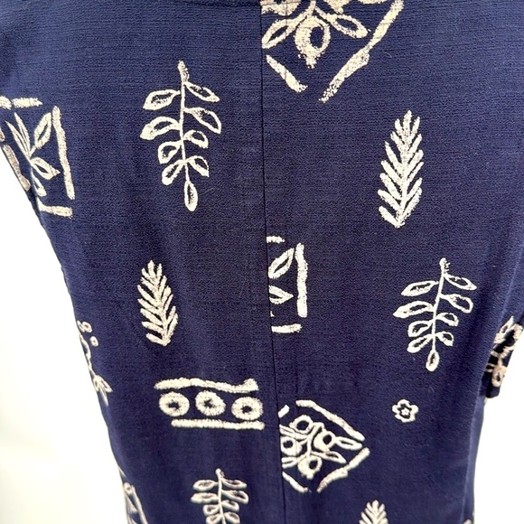 Christopher Banks Navy Earthy Geometric Patterned Dress, L - Picture 5 of 7